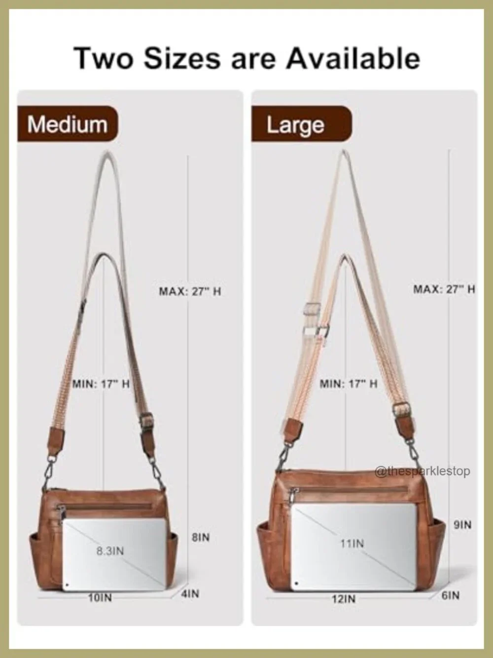 Large Faux Leather Crossbody Bag for Women, Multi-Pocket Lightweight Sling Purse